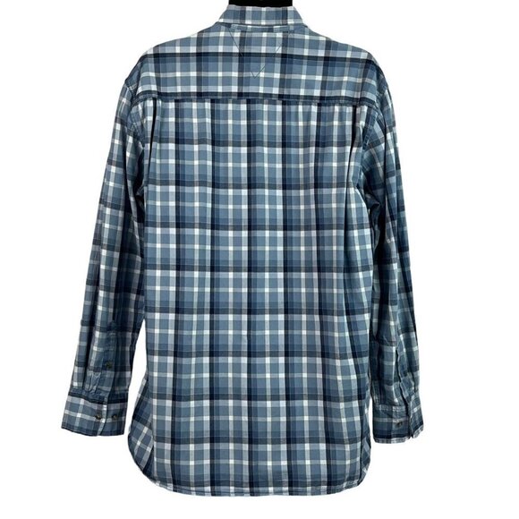 Tommy Hilfiger Mens Custom Fit Shirt Blue Plaid Long Sleeve Casual XL - Picture 5 of 10